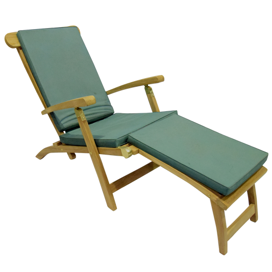 Deluxe Teak Steamer Sun Lounger with Leg Lift