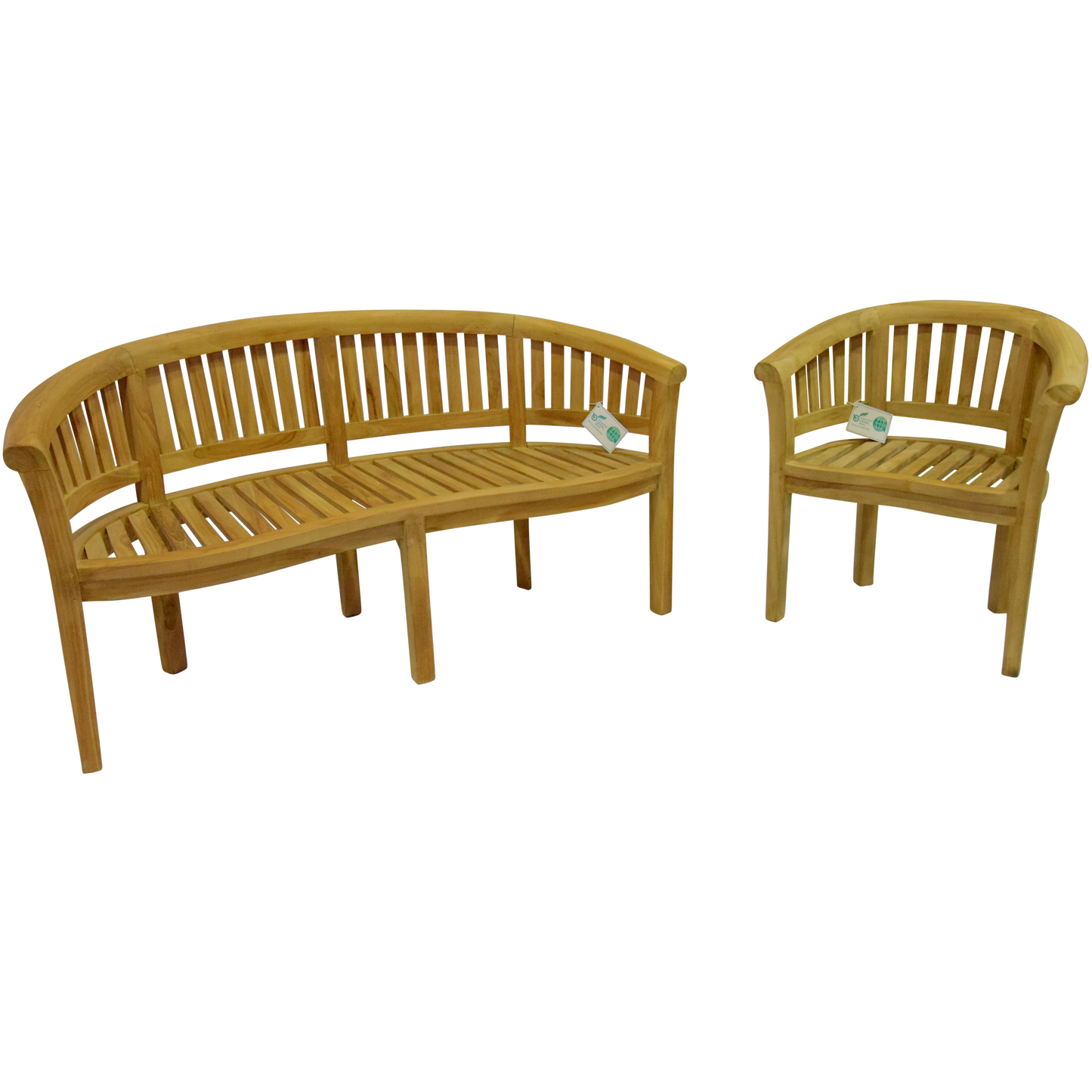 Luxury Refined Teak Banana Bench