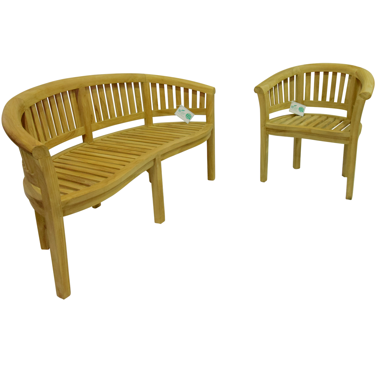 Luxury Refined Teak Banana Bench