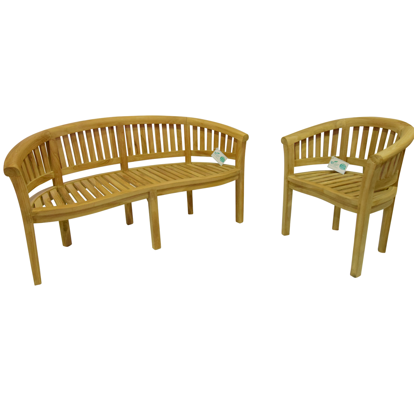 Luxury Refined Teak Banana Bench