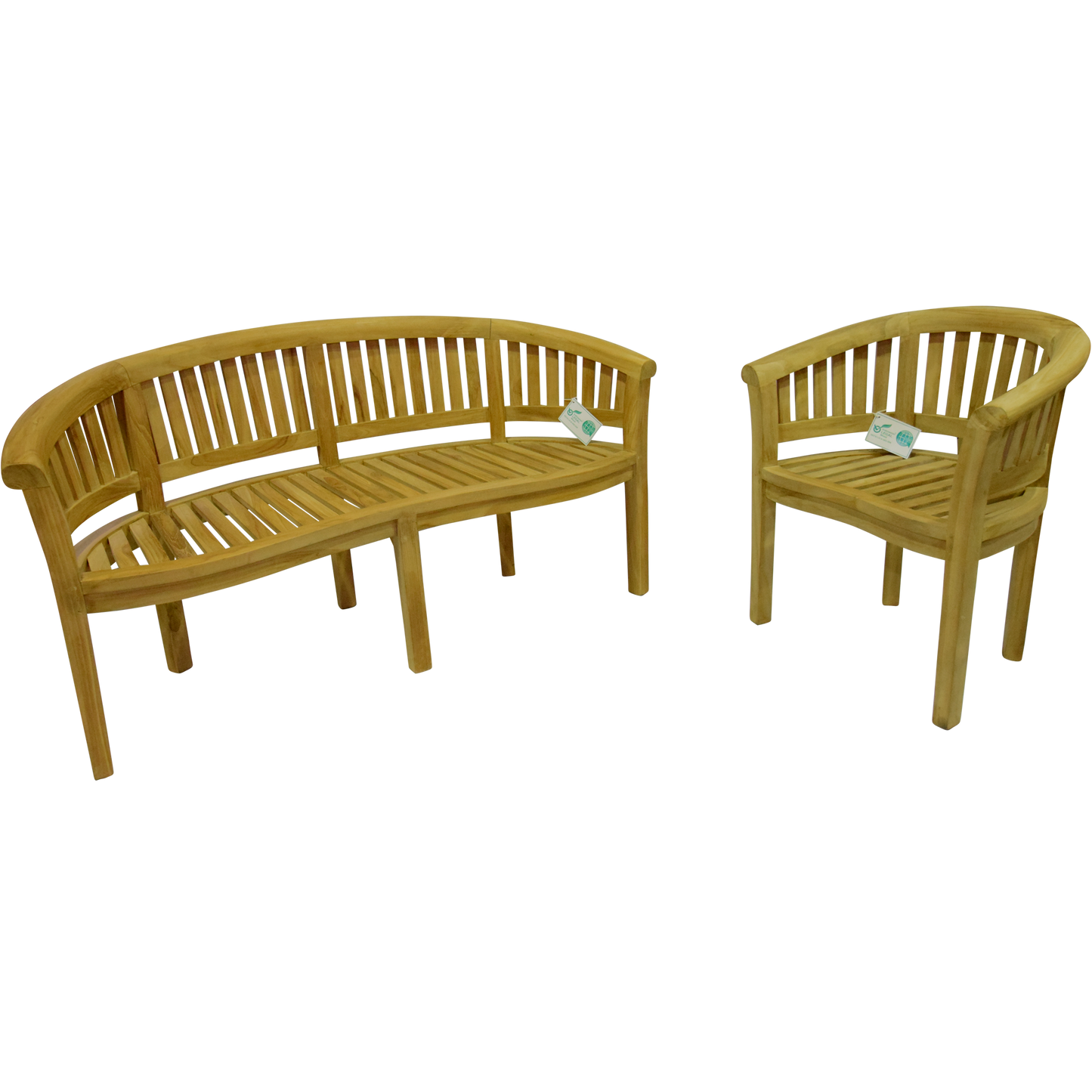 Luxury Refined Teak Banana Bench