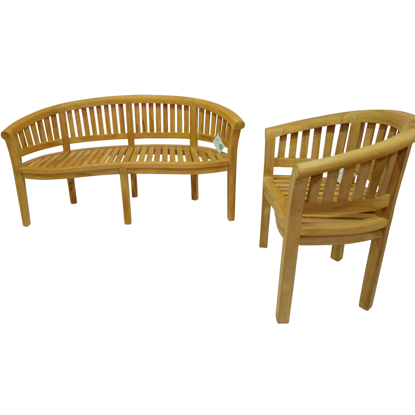 Luxury Refined Teak Banana Bench