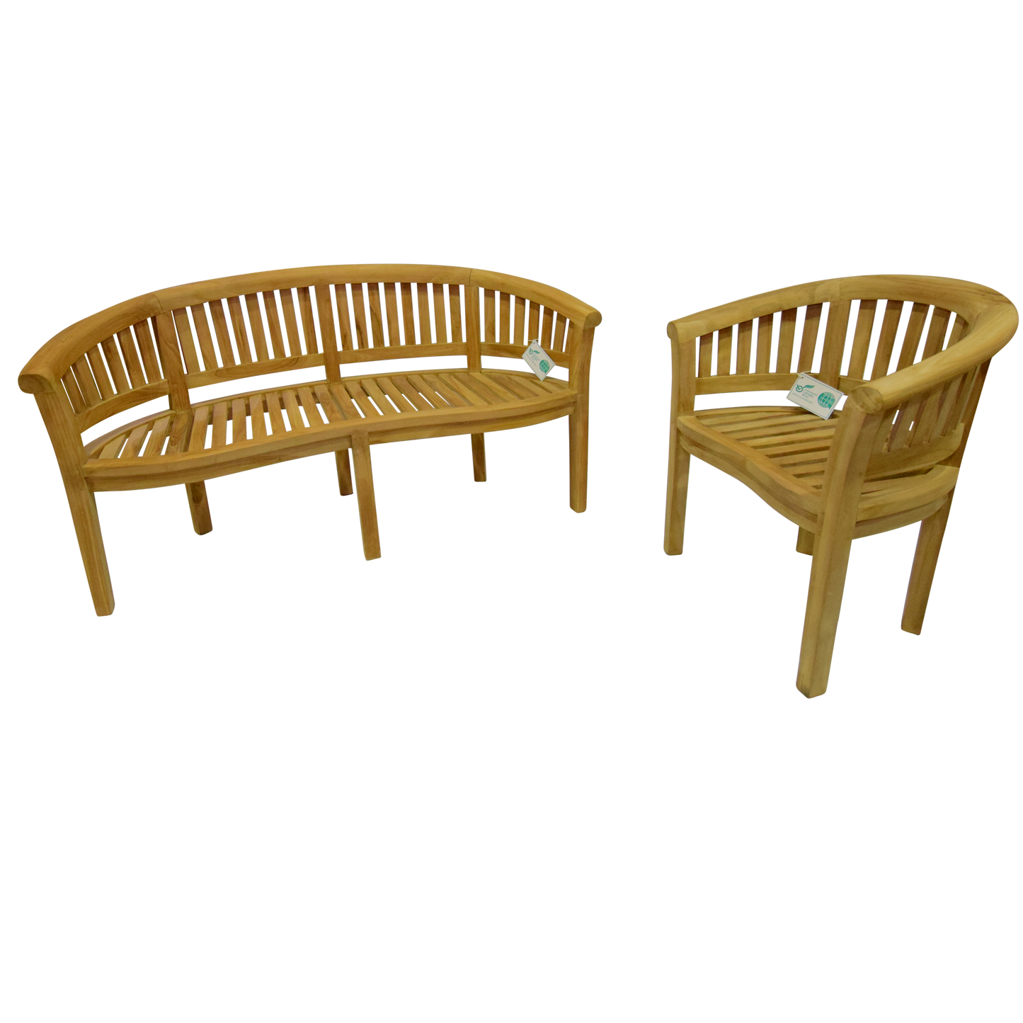 Luxury Refined Teak Banana Bench