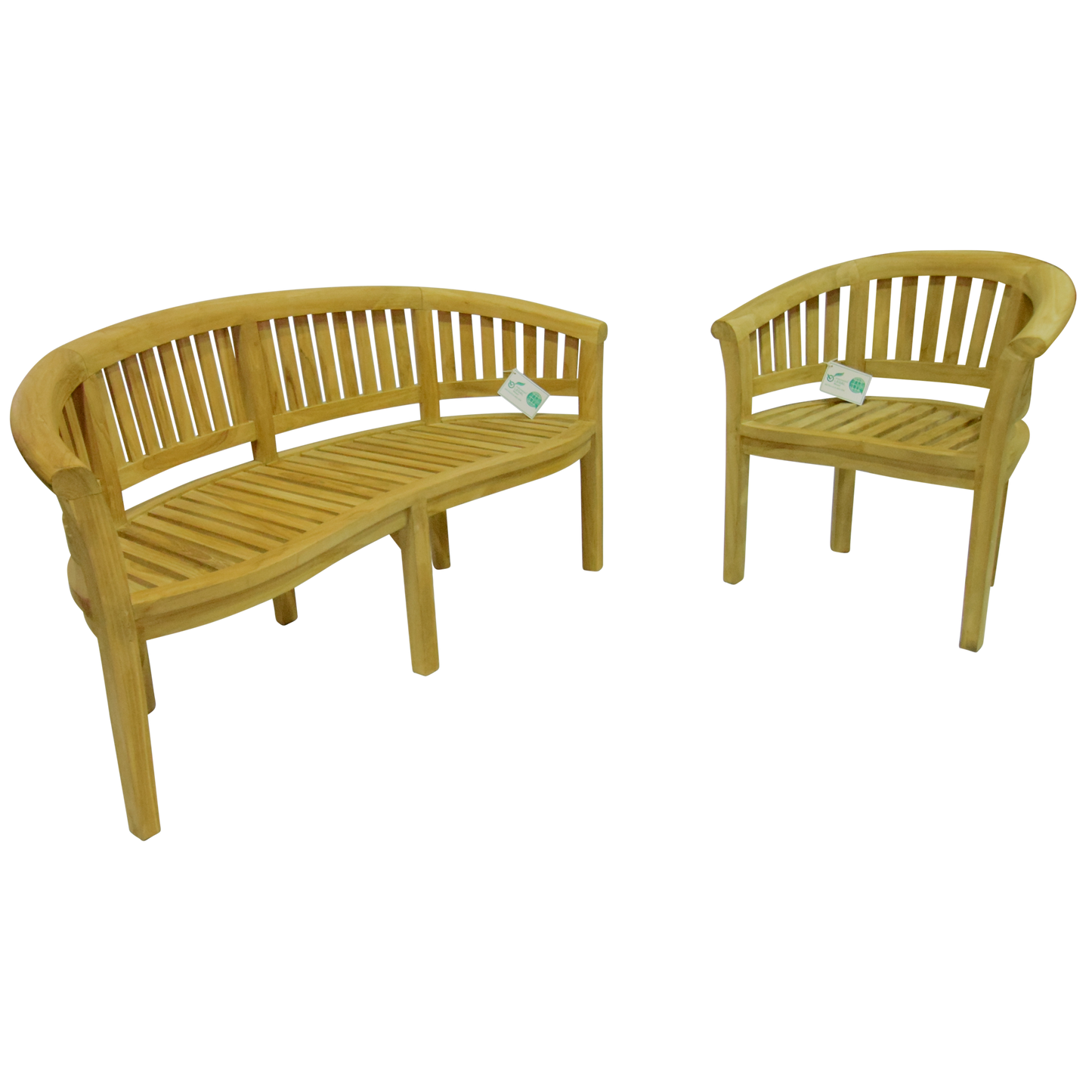 Luxury Refined Teak Banana Bench